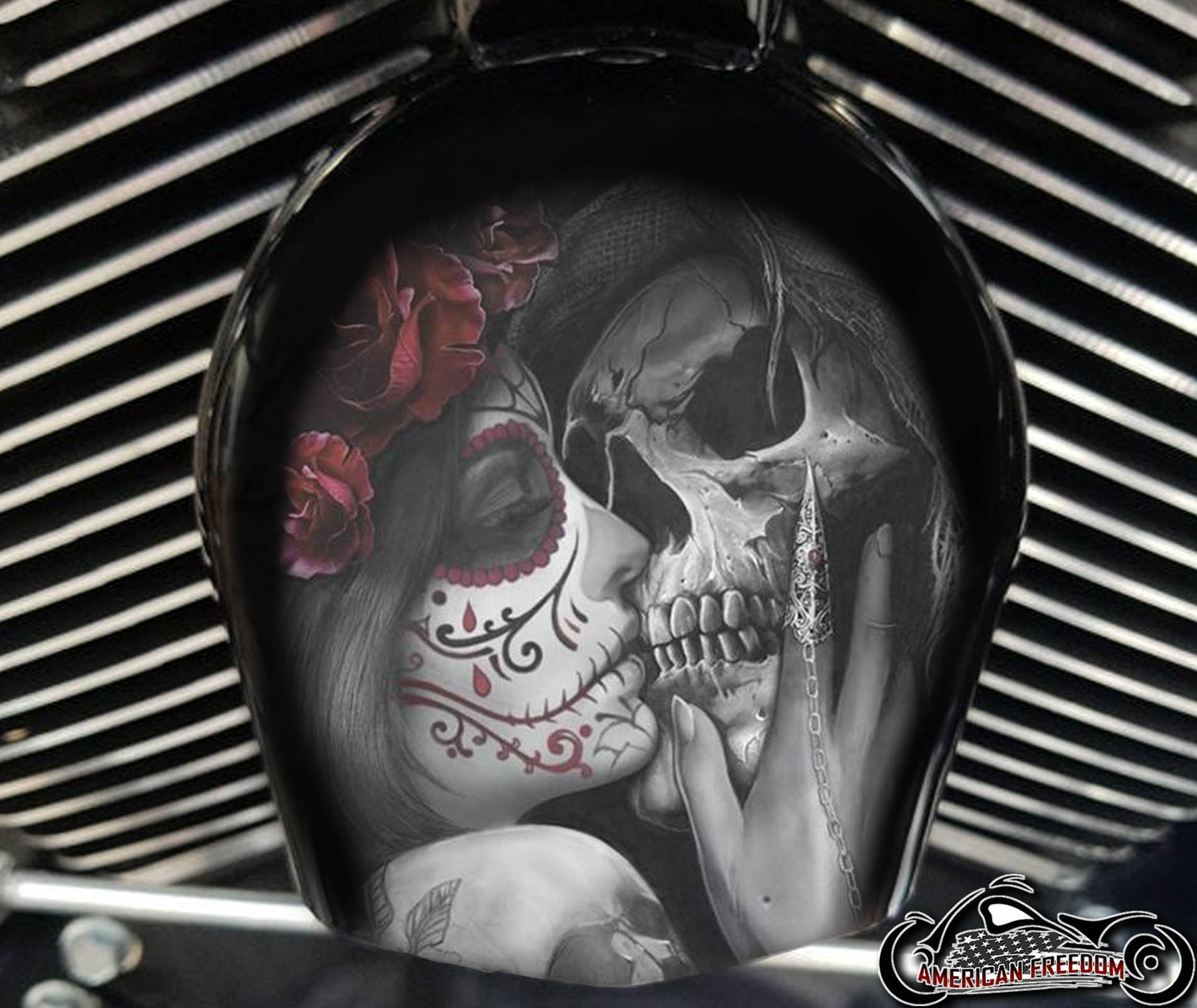 Custom Horn Cover - Death Kiss (Red)